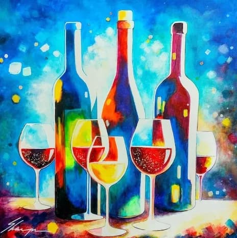 Vibrant Reflections: A Celebration of Wine and Color