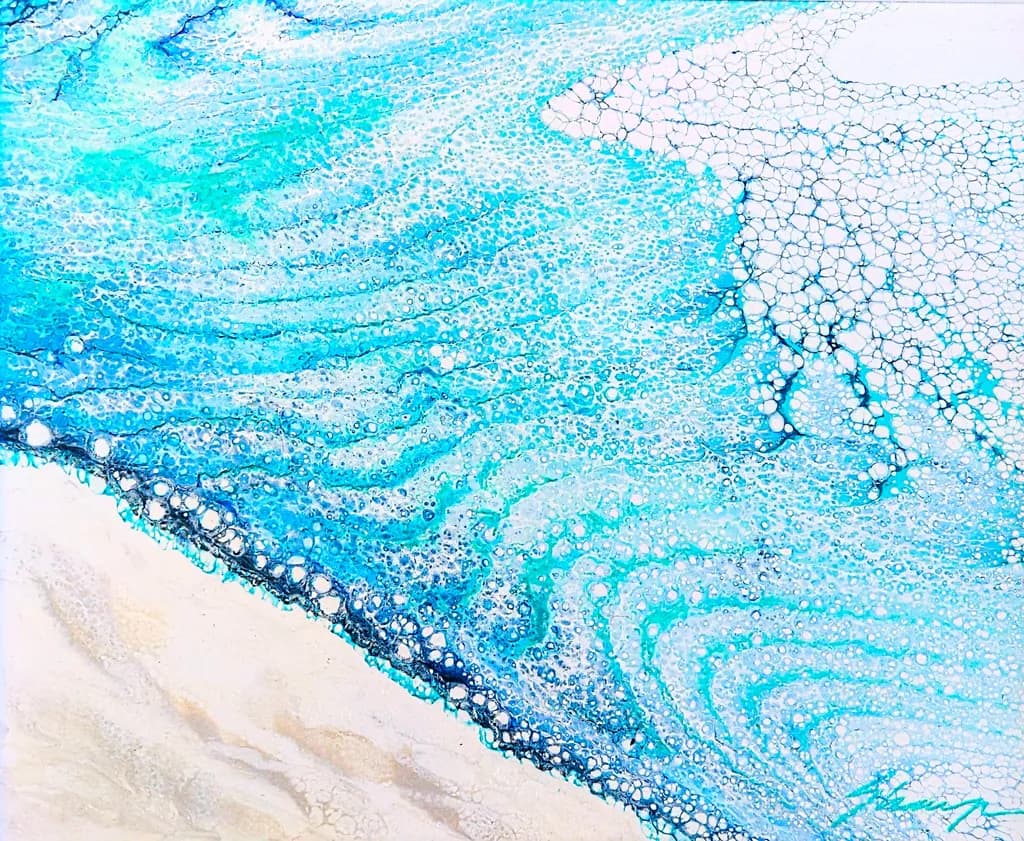 Oceanic Whispers: An Abstract Journey Through Fluid Blue Textures