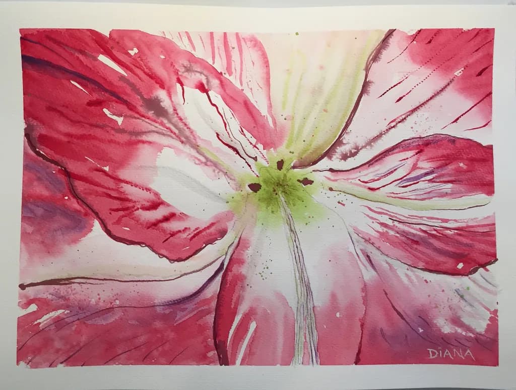 Delicate Pink Blossom: A Watercolor Celebration of Nature's Beauty