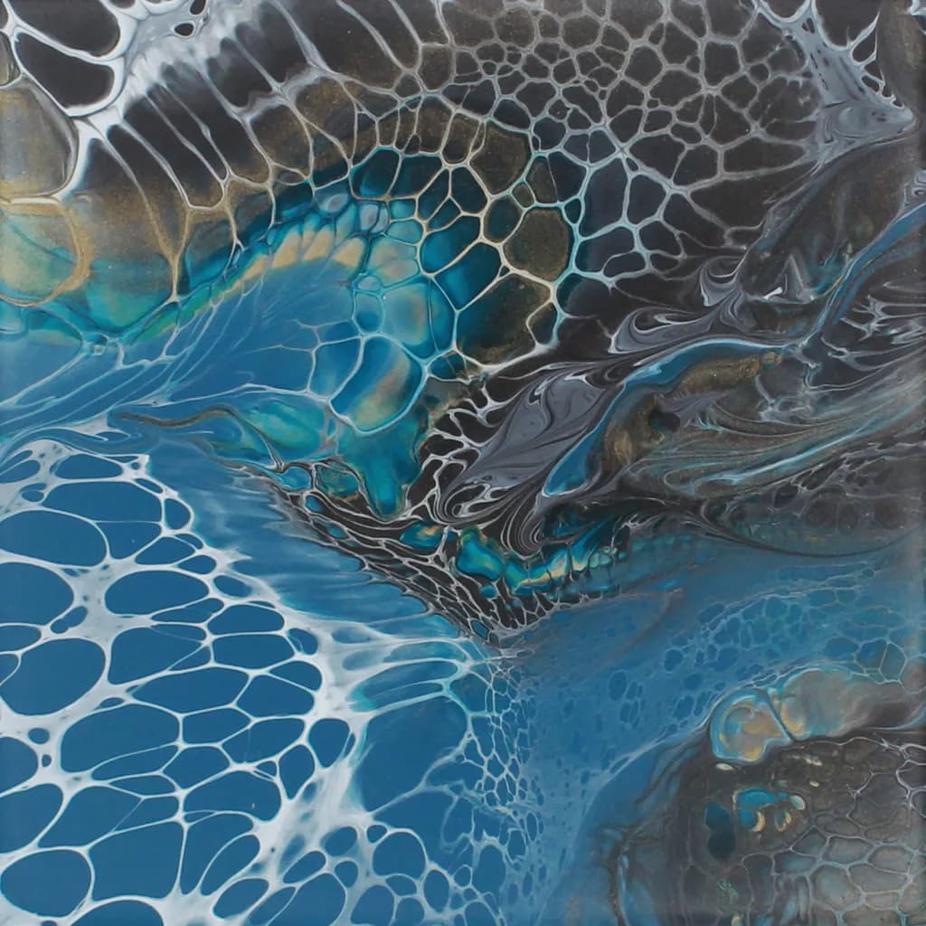 Whispers of the Abyss: An Abstract Journey Through Fluid Blue Textures