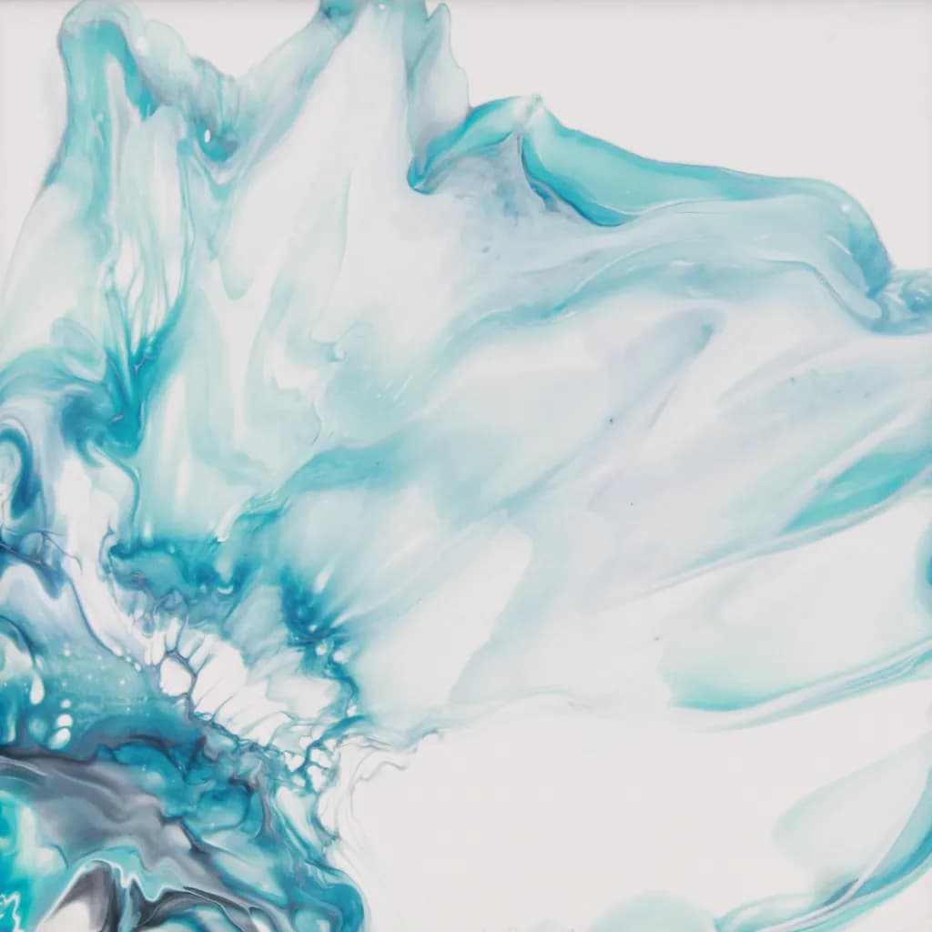 Whispers of the Ocean: A Serene Dance of Aqua and White in Abstract Art