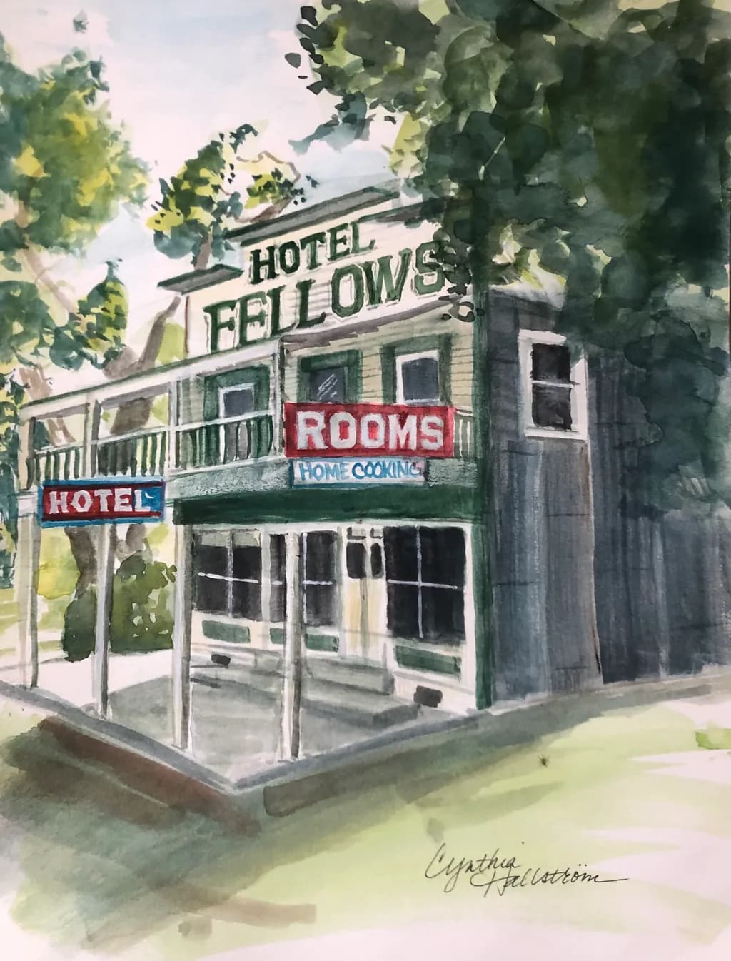 Whispers of Hospitality: The Charming Hotel Fellows in Watercolor Elegance