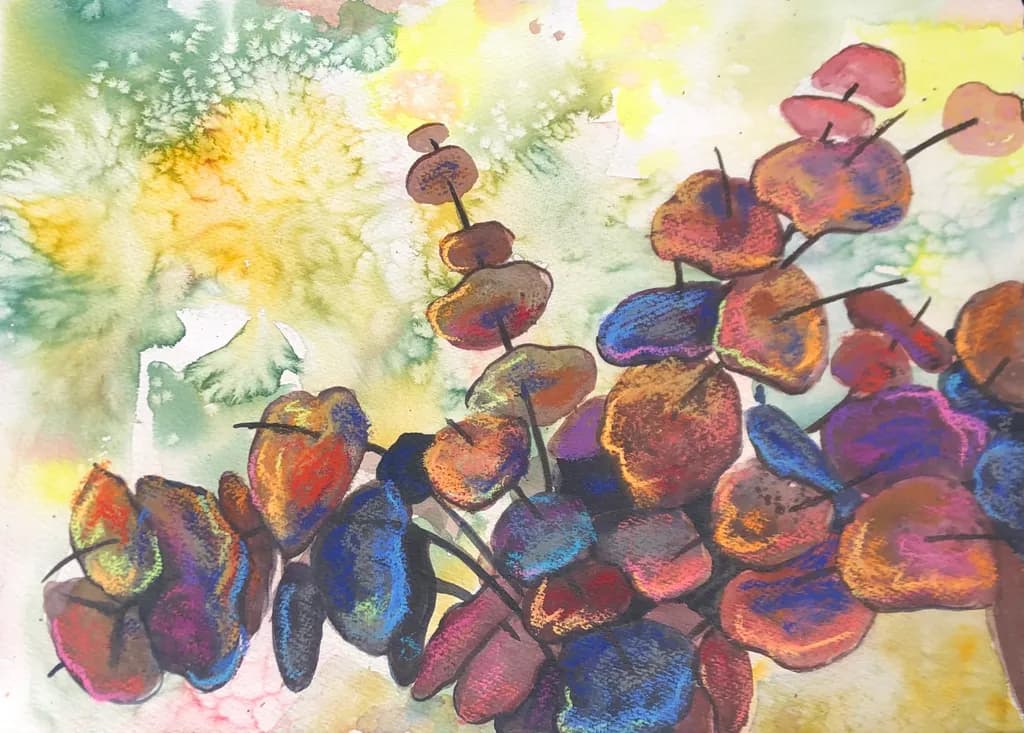 Vibrant Whispers: An Abstract Floral Dance in Watercolor Hues