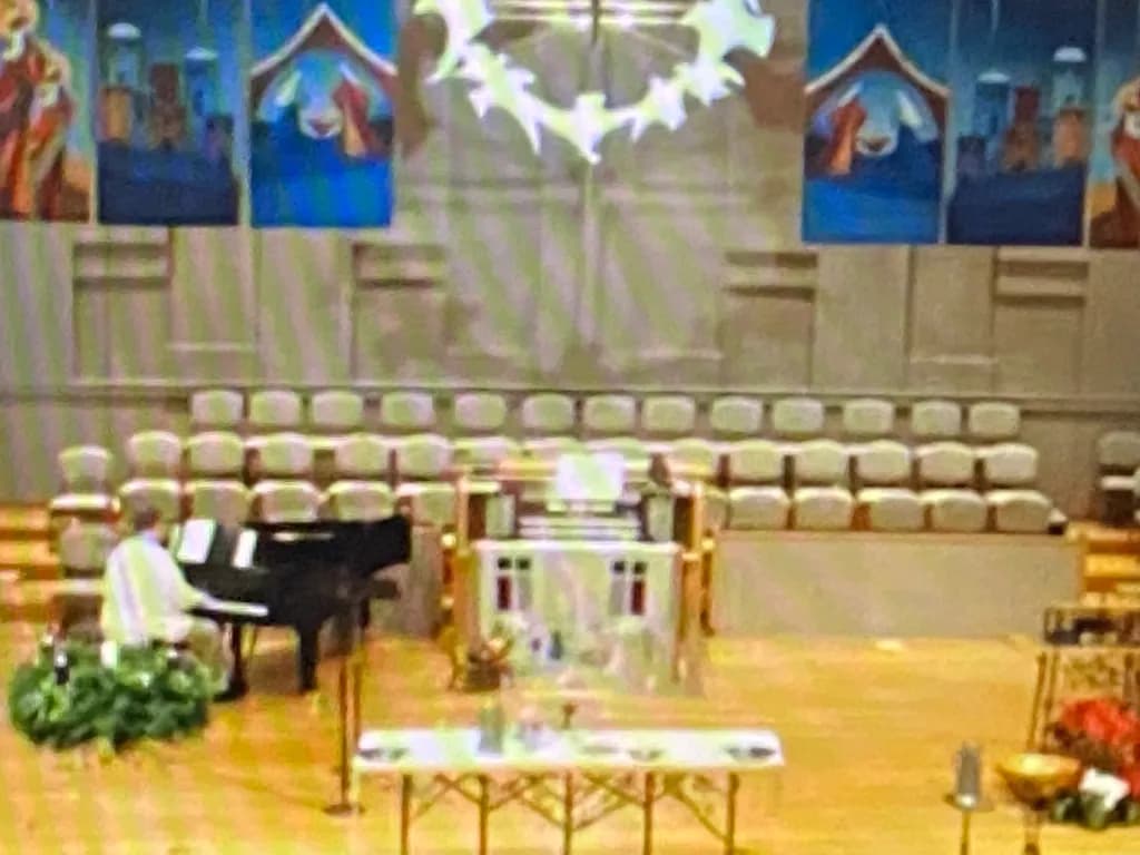 Harmony in Worship: A Serene Gathering at the Piano Altar