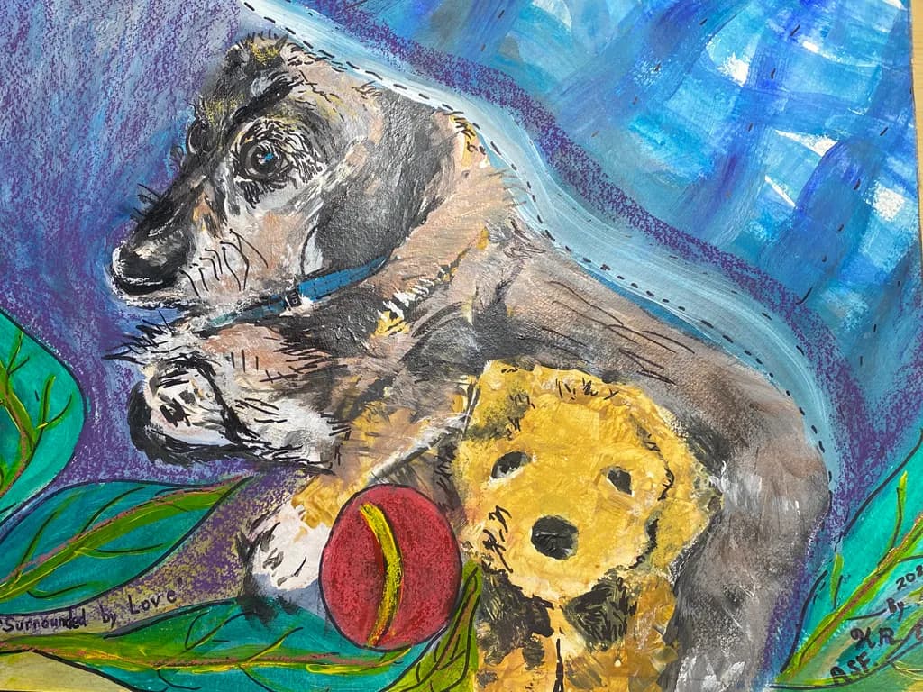 Whimsical Companions: A Colorful Celebration of Canine Affection and Playfulness