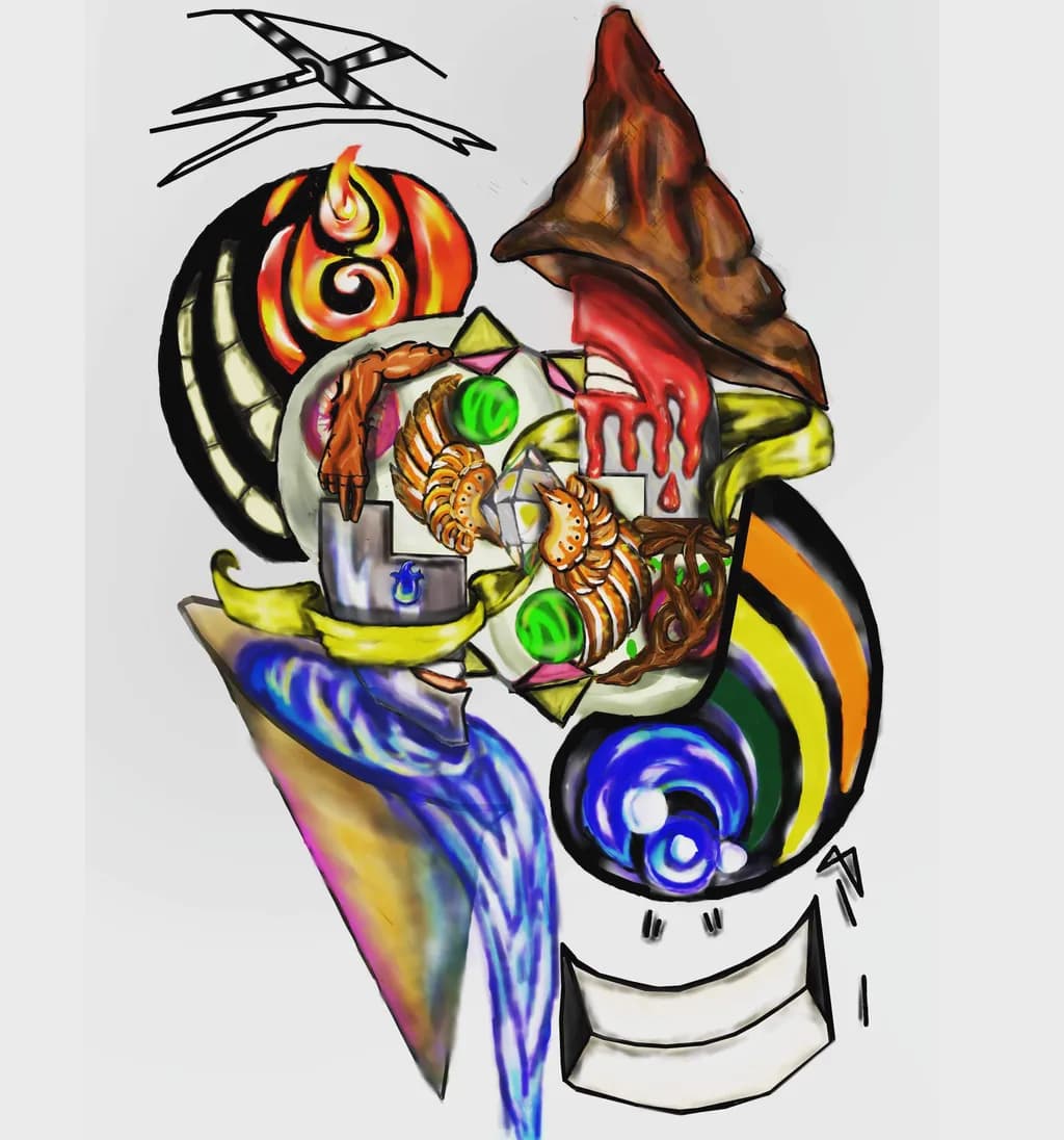 Vibrant Chaos: A Surreal Journey Through Abstract Intricacies