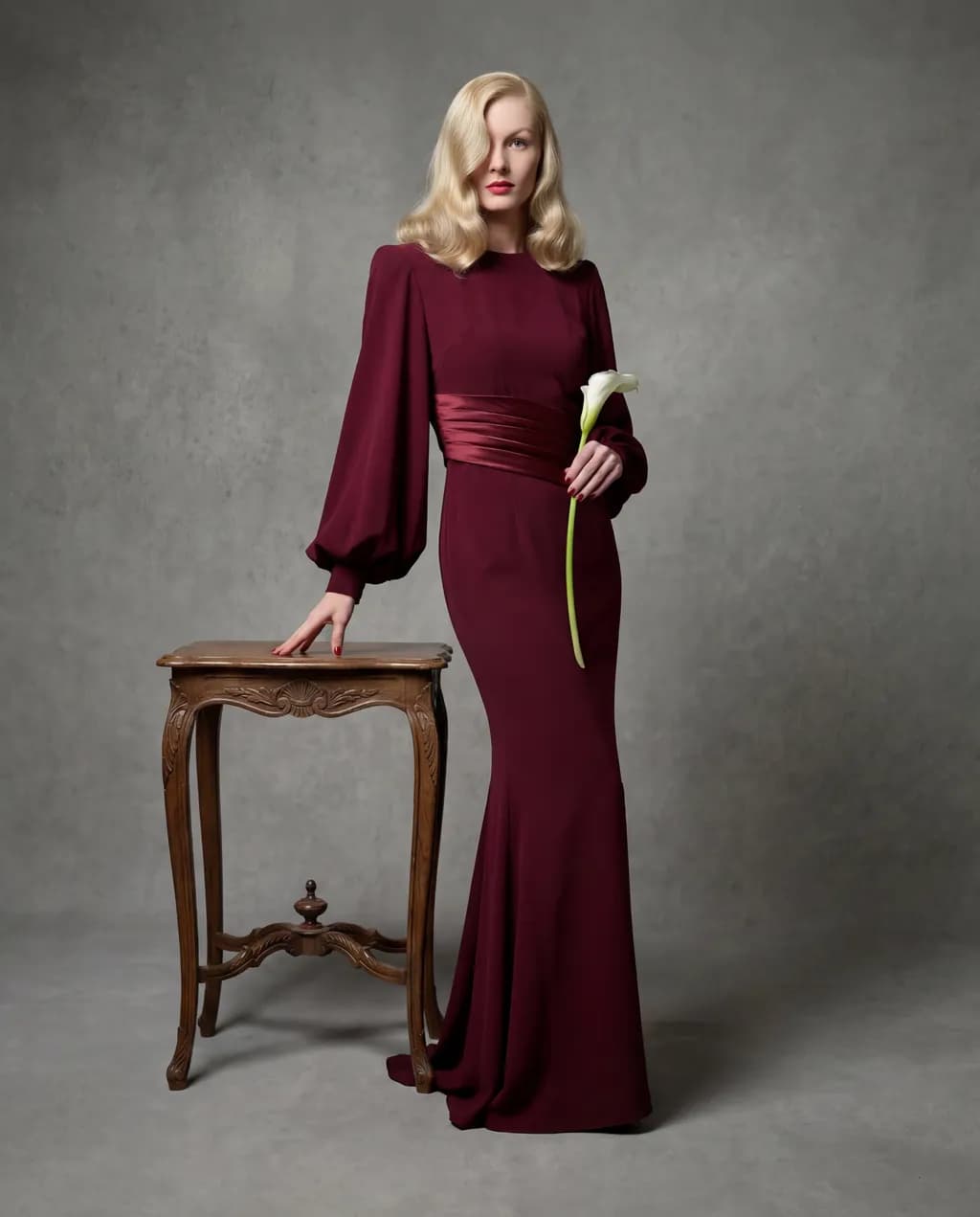 Elegant Burgundy Gown