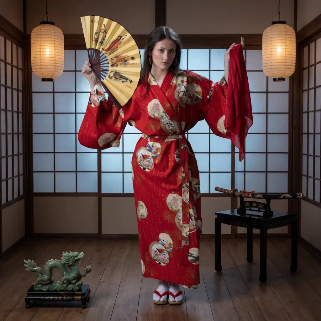 Crimson Kimono Grace