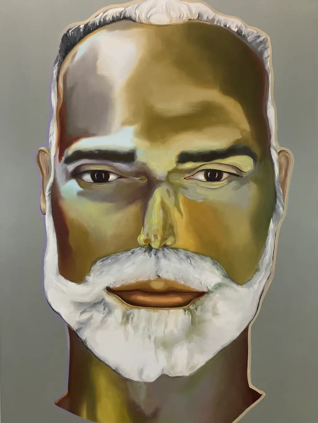 Golden Expressions: An Abstract Portrait of Contrast and Texture