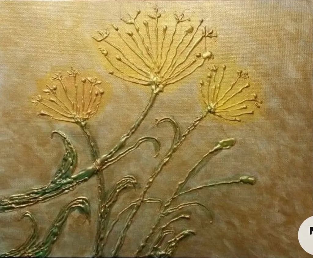 Golden Blossoms: A Textured Journey Through Nature's Elegance