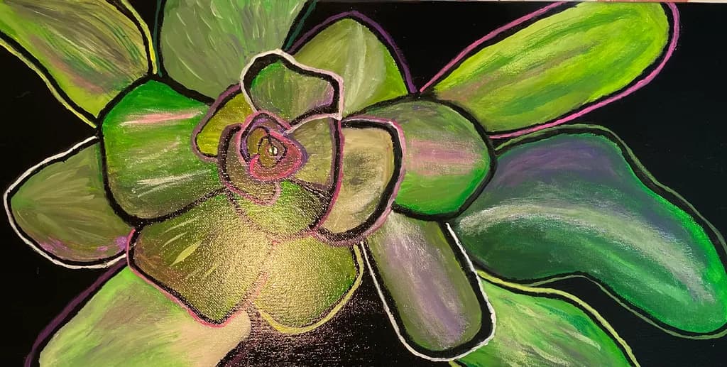 Vibrant Succulent Symphony: An Abstract Botanical Delight