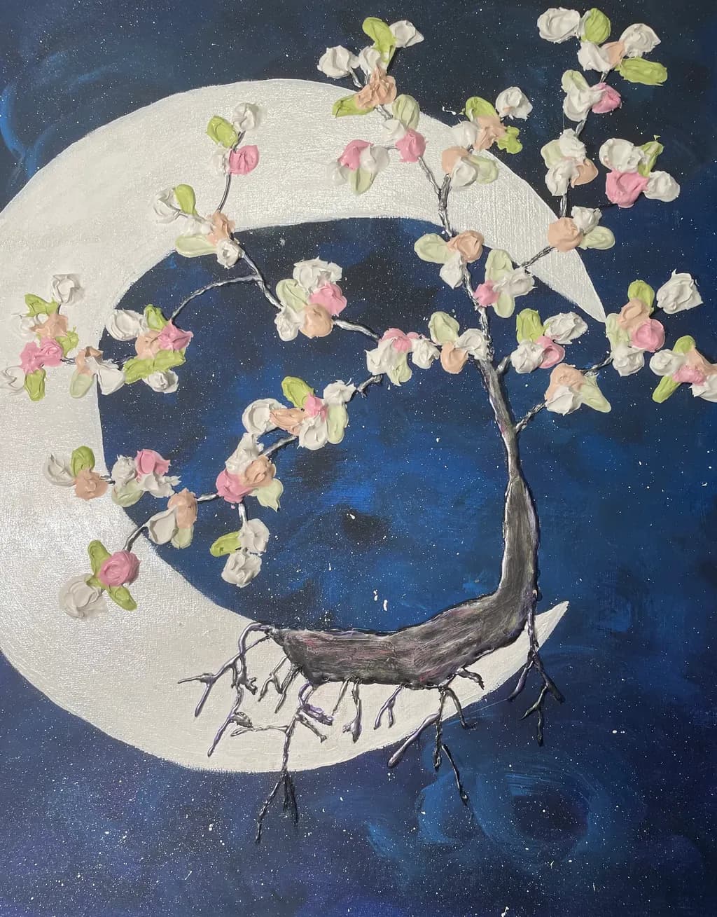 Blossoms Beneath the Moon: A Celestial Journey of Nature and Night