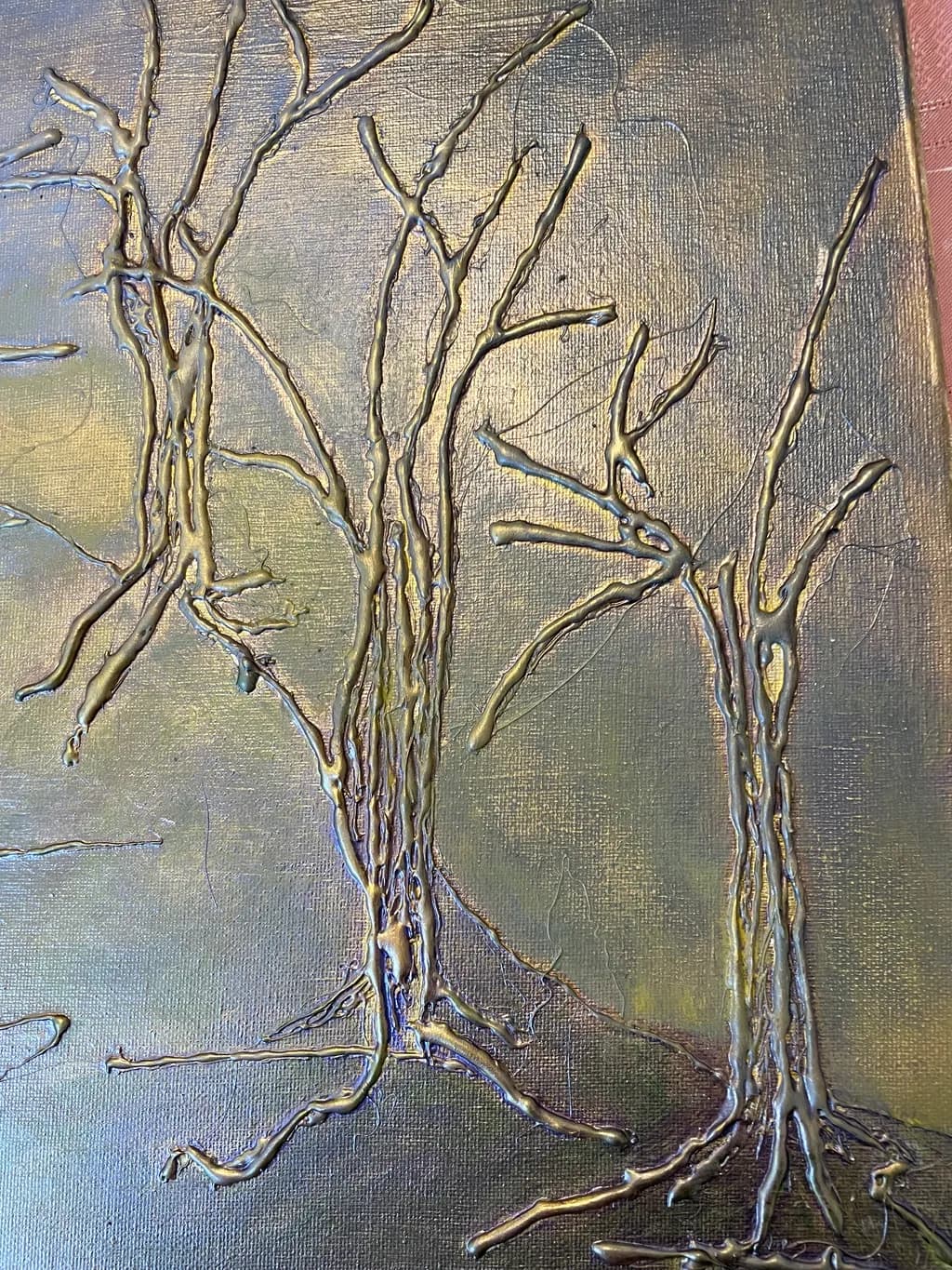 Whispers of Nature: Textured Trees in Golden Hues