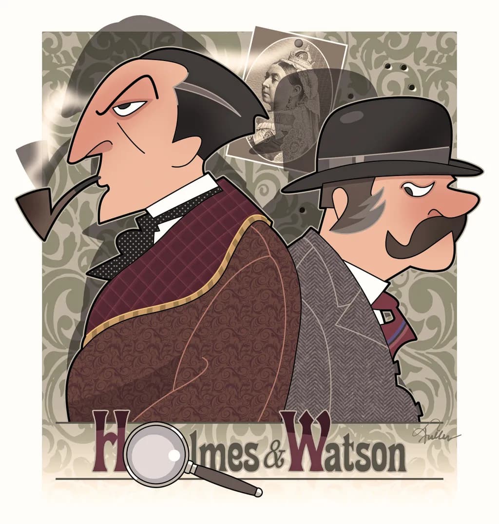 Mystery Unraveled: The Timeless Duo of Holmes & Watson in Vintage Style