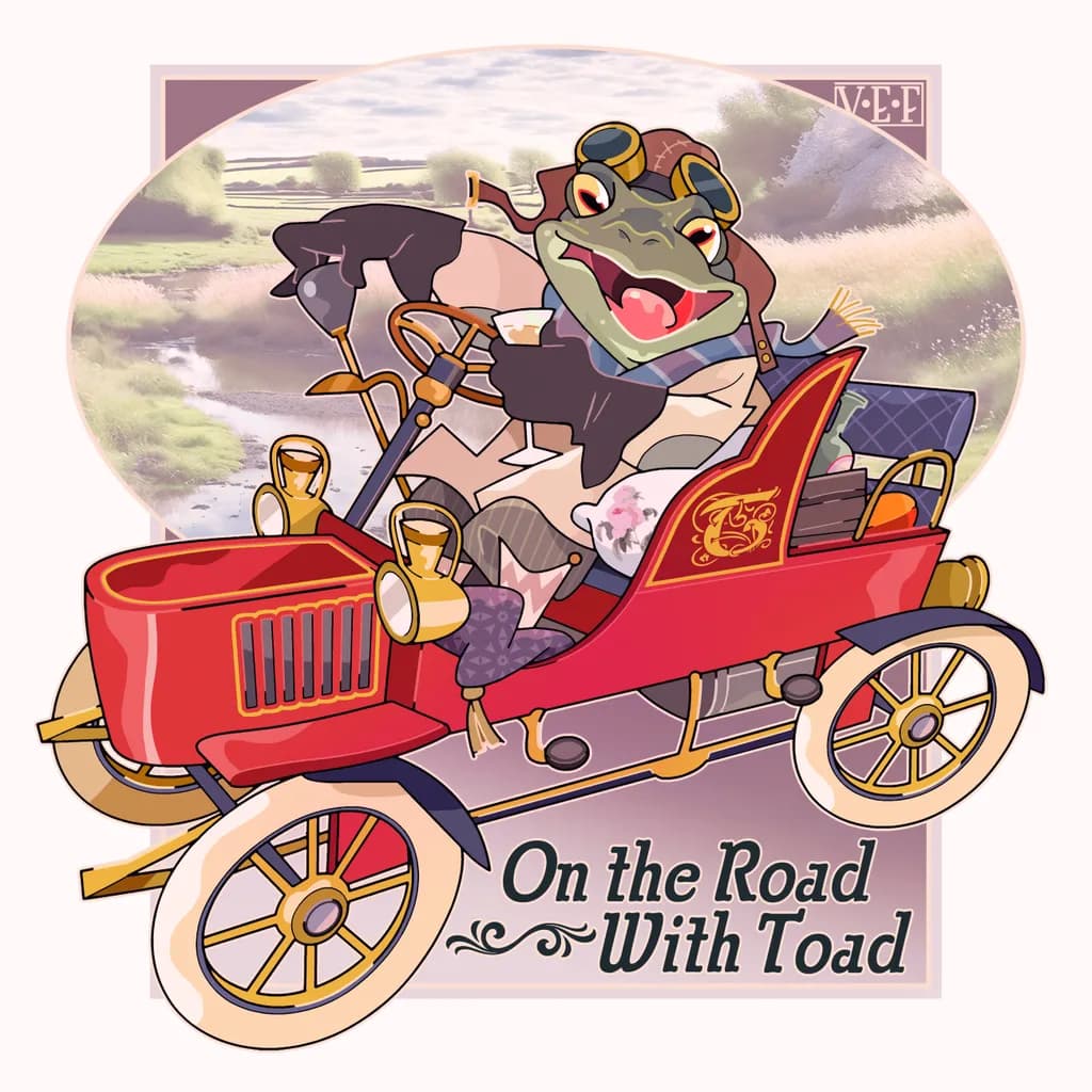 On the Road with Toad: A Whimsical Journey in Vintage Style