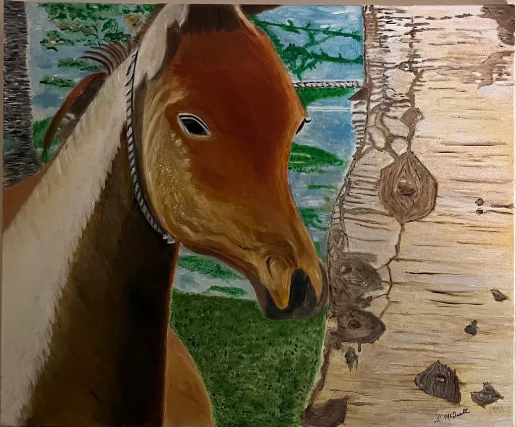 Whispers of the Wild: A Serene Horse Portrait Amidst Nature's Embrace