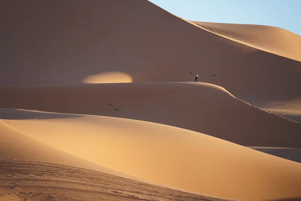 Whispers of the Desert: A Solitary Journey Through Golden Dunes