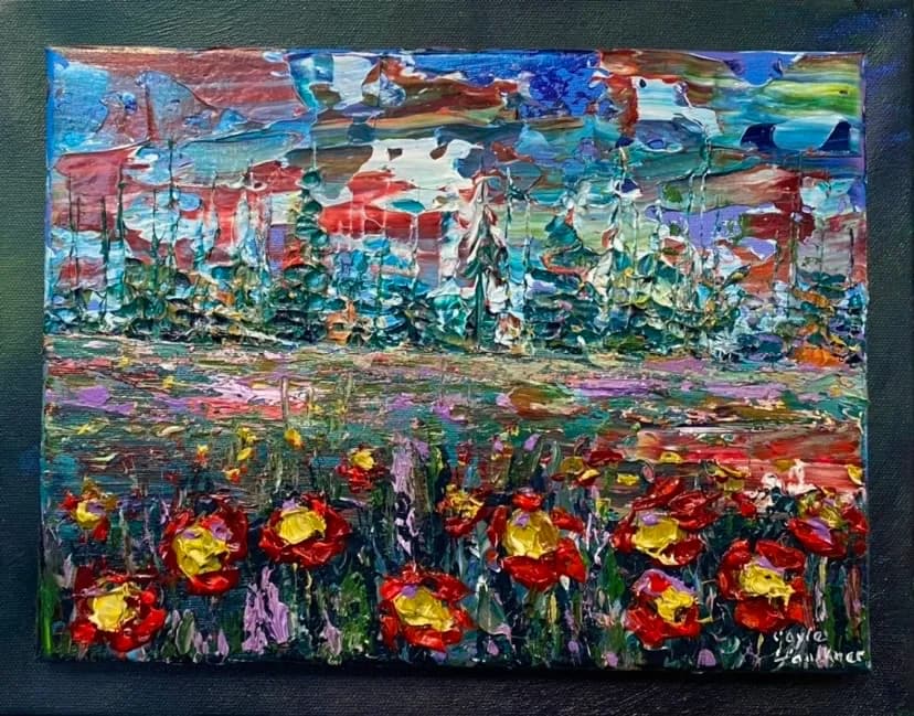 Vibrant Floral Symphony: An Abstract Landscape of Color and Texture