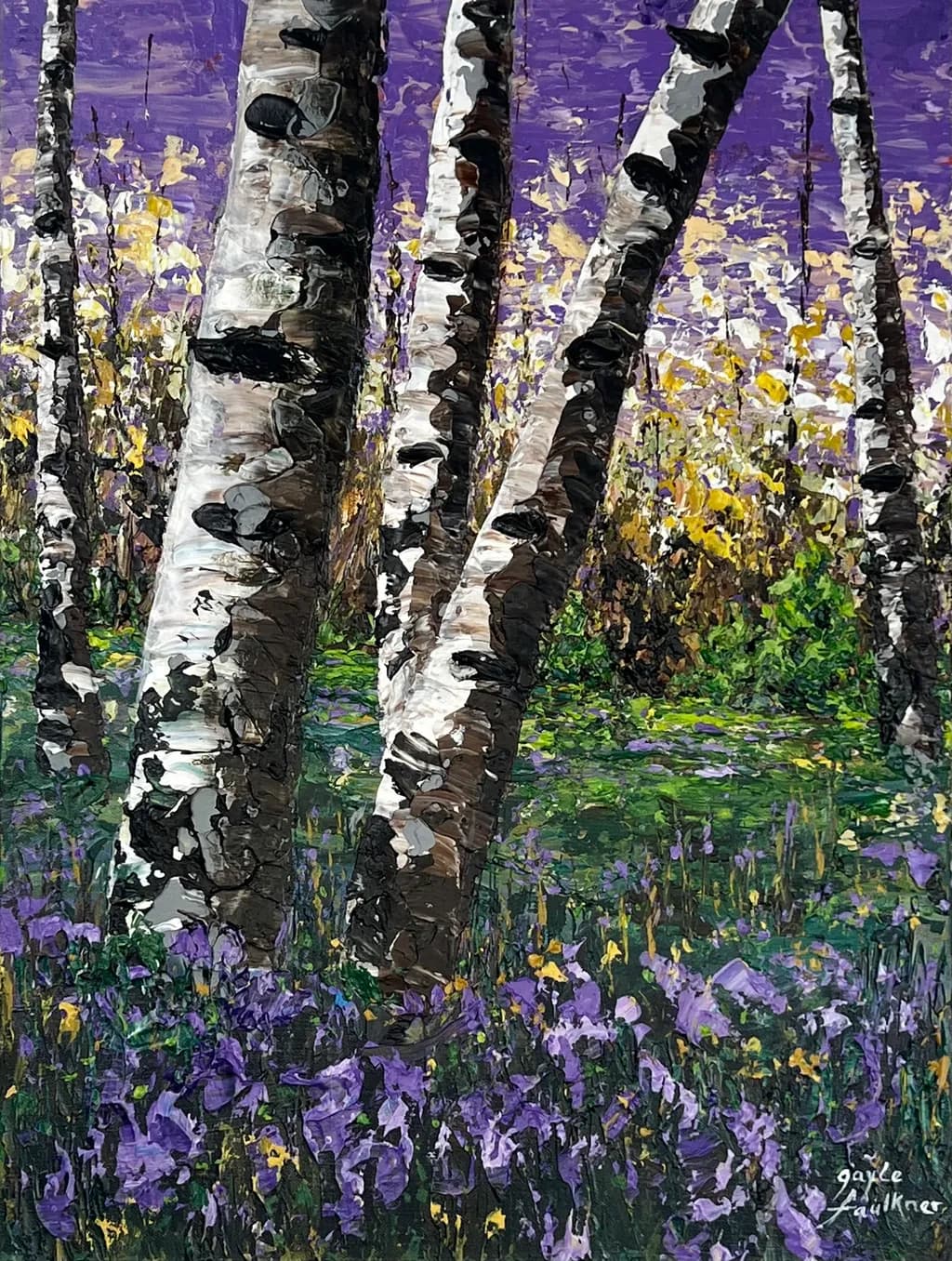 Whispers of Spring: A Vibrant Landscape of Birch Trees and Wildflowers