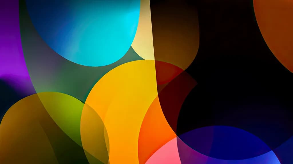 Vibrant Fluidity: An Abstract Dance of Colorful Overlapping Shapes