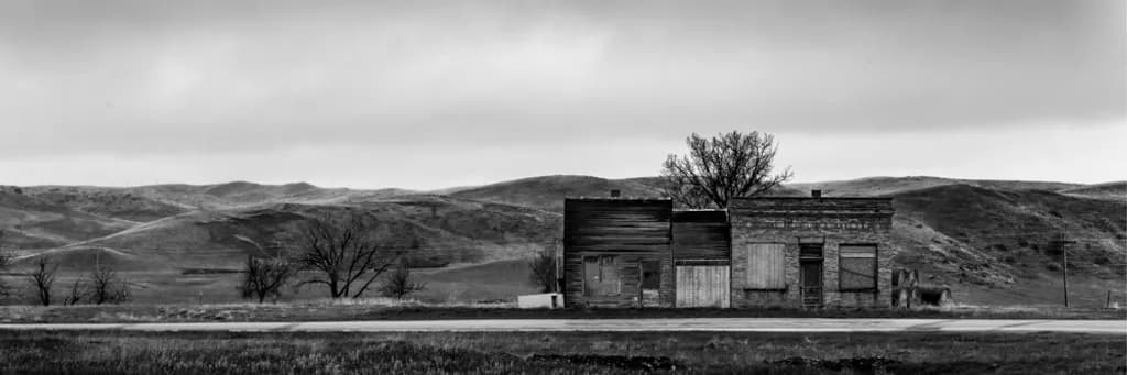 Prairie Roadside in Monochrome
