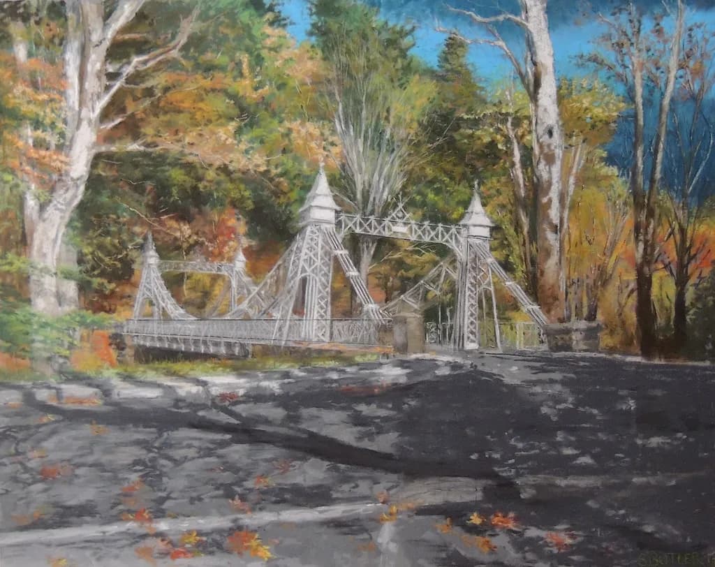 Whispers of Autumn: A Scenic Bridge in Nature's Embrace