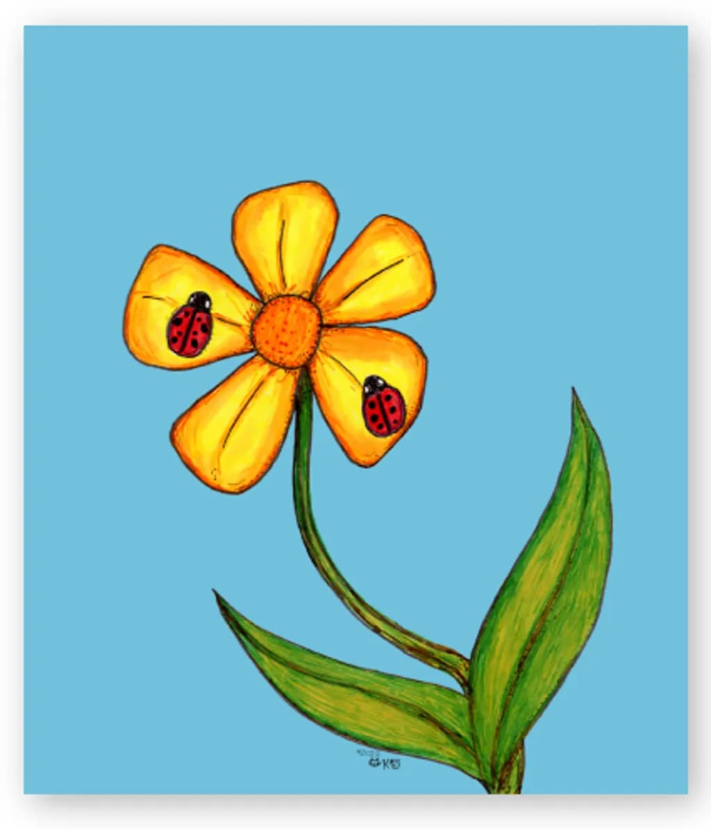 Flower with Ladybugs