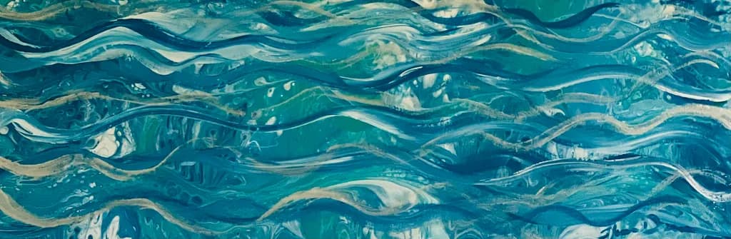 Oceanic Whispers: A Fluid Dance of Blue Textures in Abstract Art