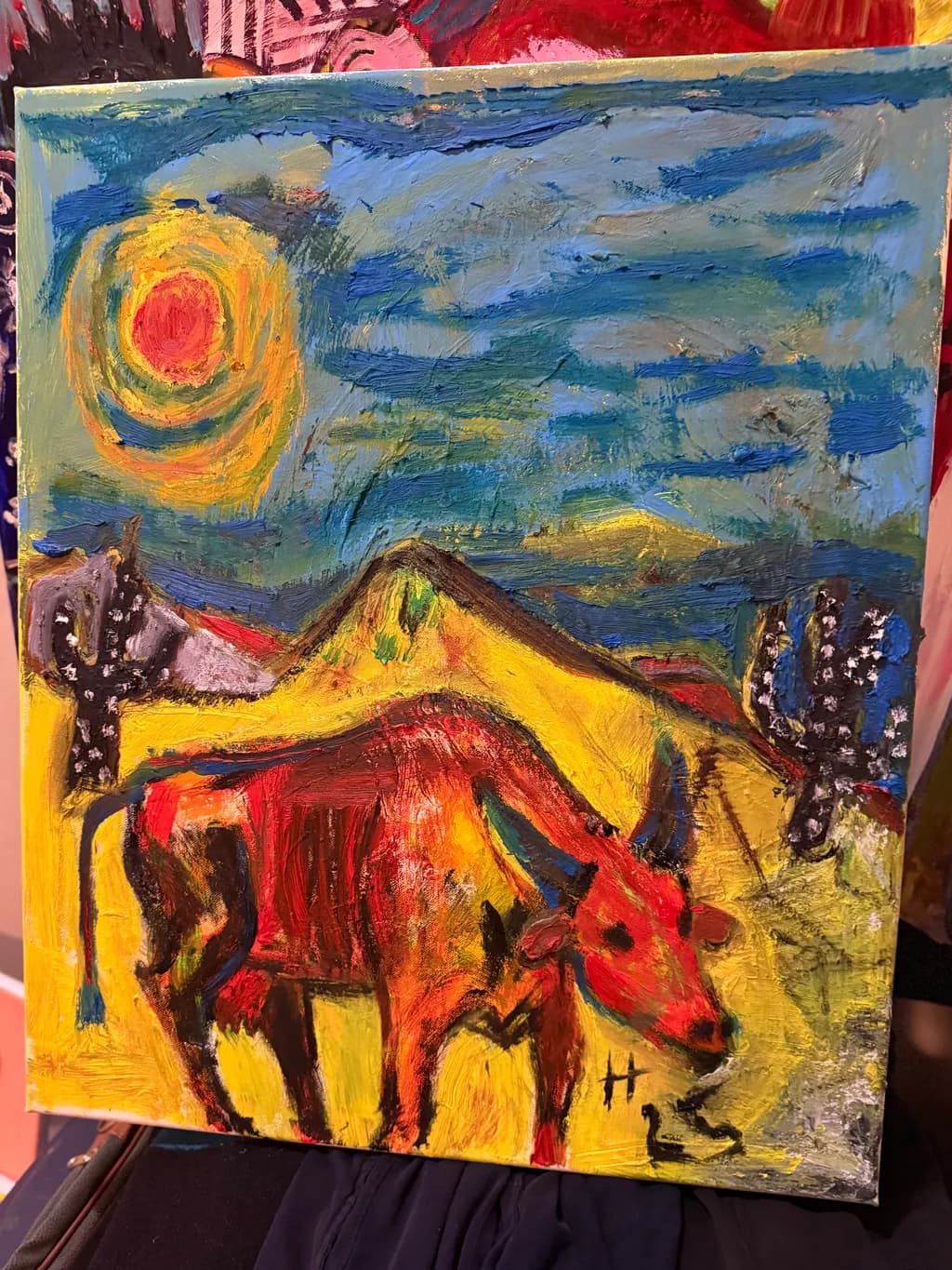 Red Bull Under a Golden Sky
