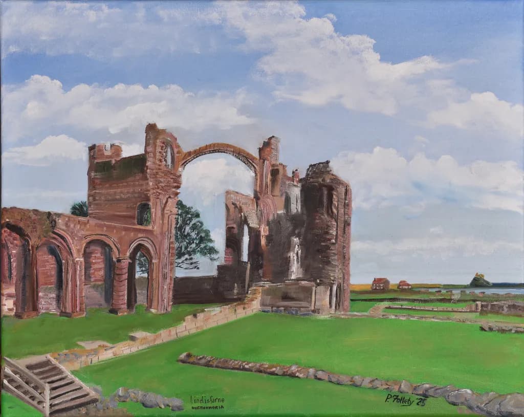Whispers of Time: The Ruins of Lindisfarne Under a Gentle Sky