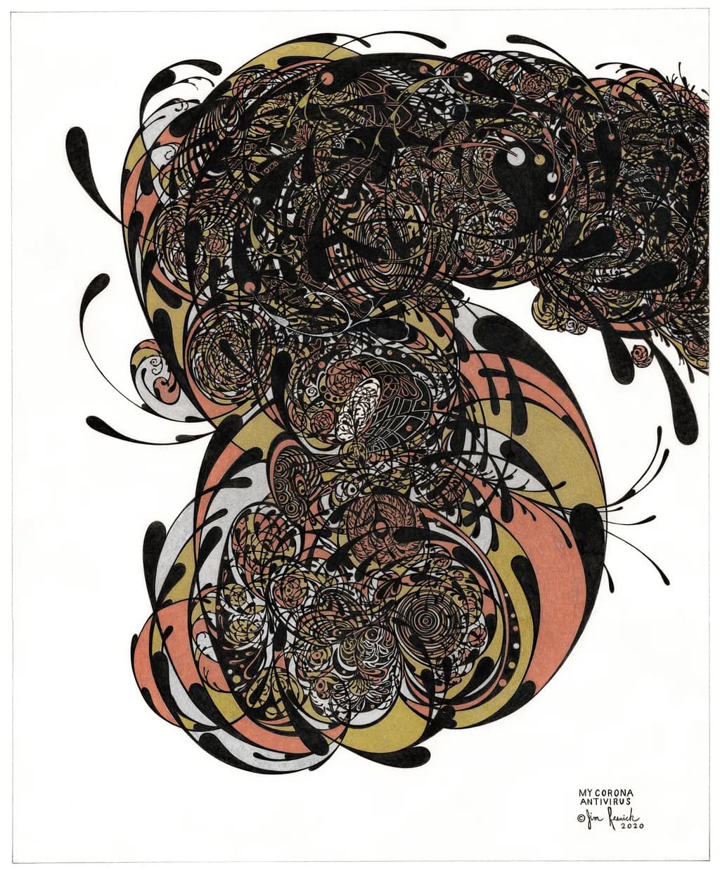 Whimsical Chaos: A Dance of Lines and Colors in "My Corona Antivirus"