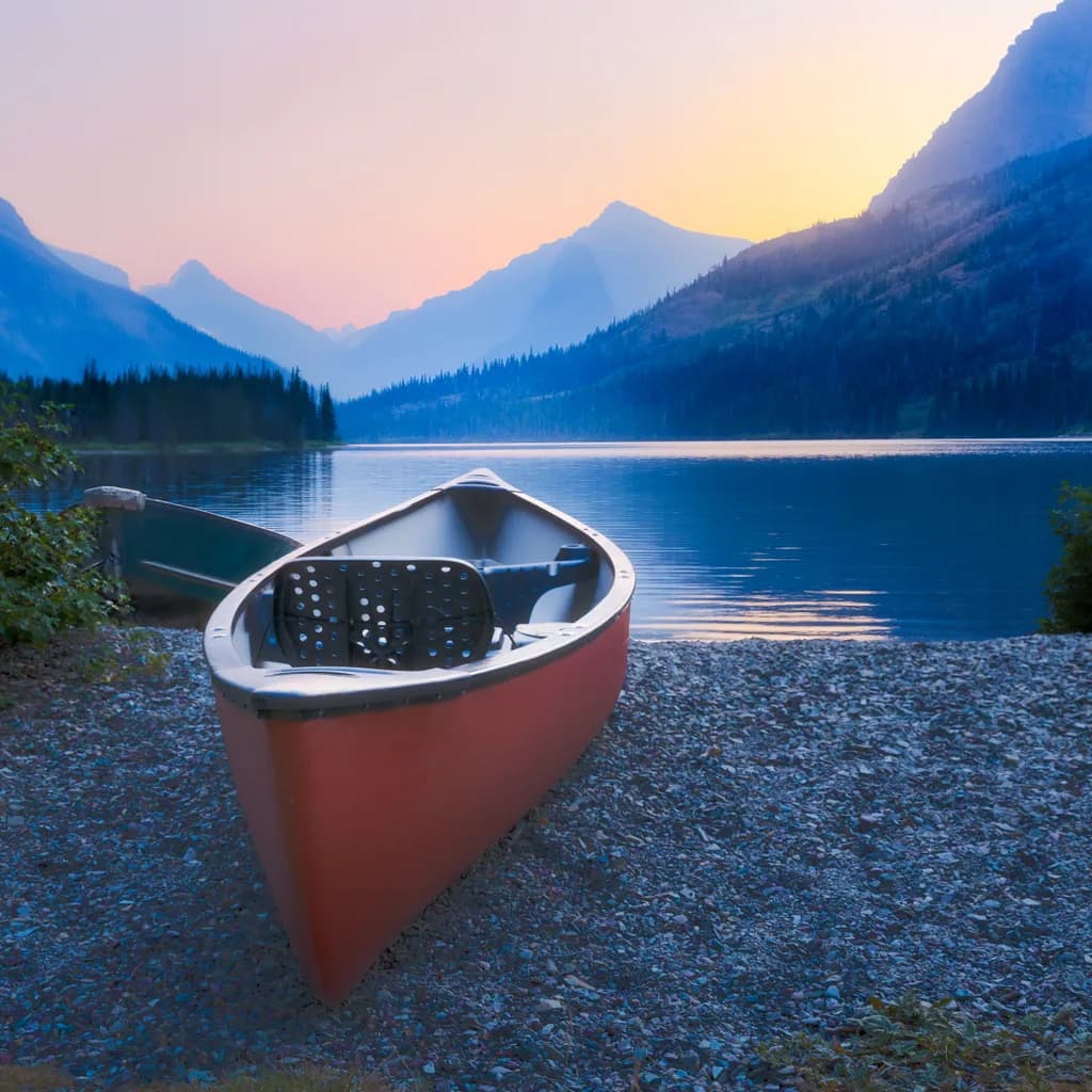 Lake Canoe at Sunset
