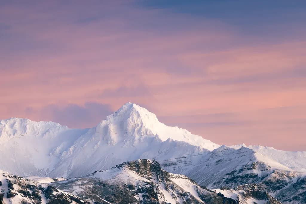 Snowy Mountain Sunrise