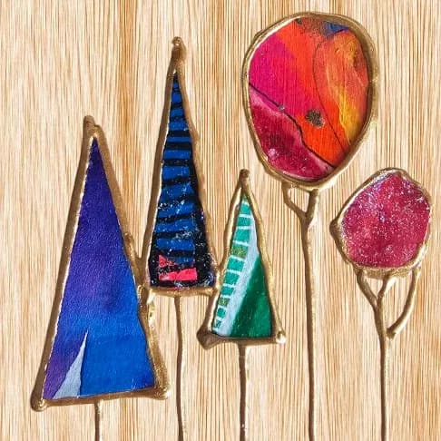 Whimsical Forest: A Vibrant Fusion of Color and Form in Abstract Art