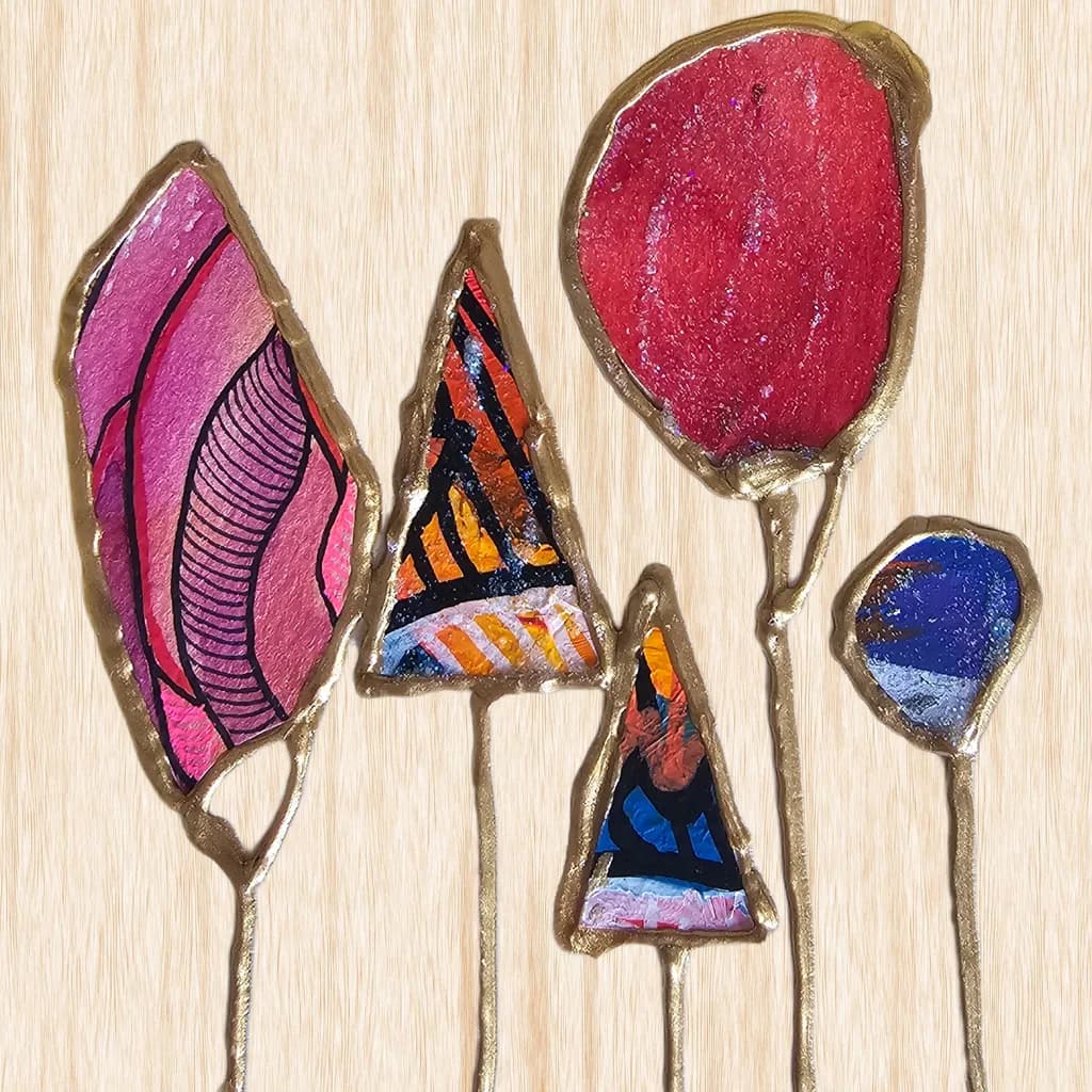 Whimsical Forest: A Vibrant Fusion of Color and Form in Abstract Art