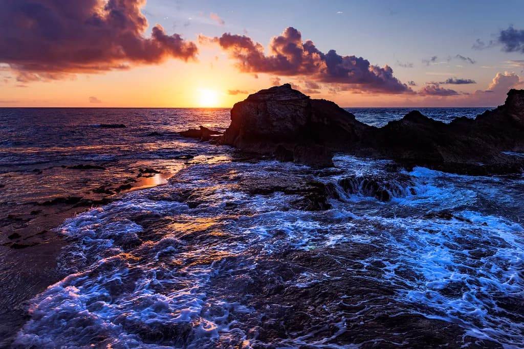 Ocean Sunset Rocks