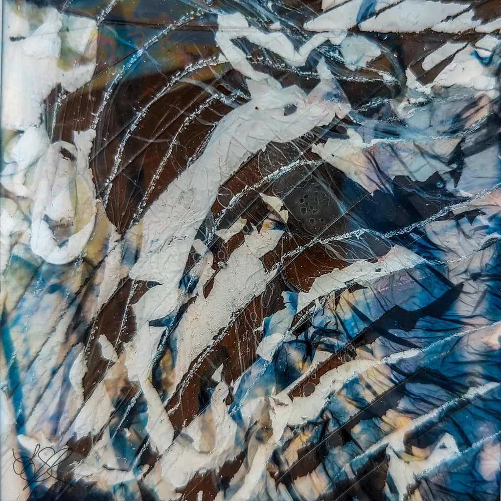 Whispers of Blue: An Abstract Journey Through Layered Textures