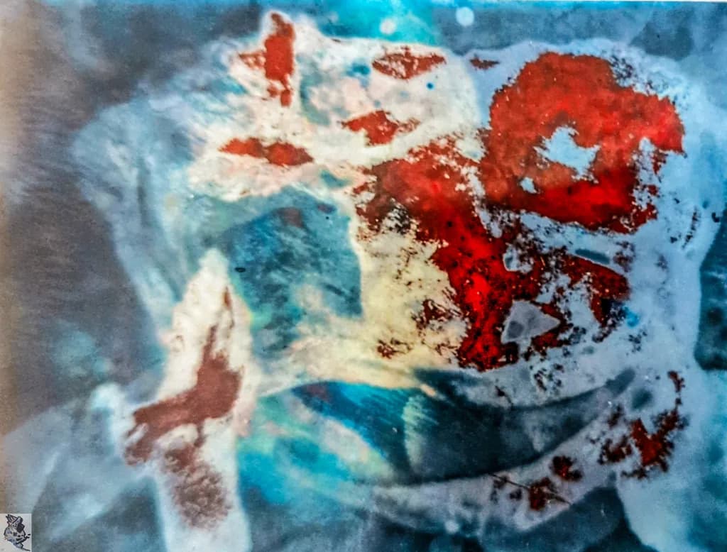 Whispers of Color: An Abstract Dance of Blue and Red Textures