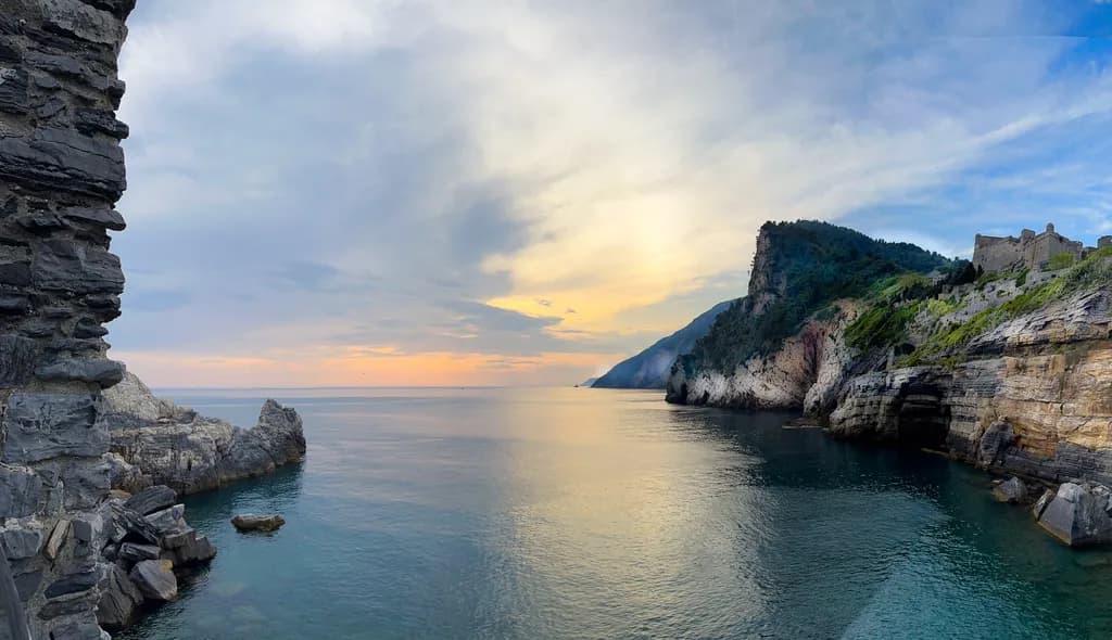 Serene Sunset Over Coastal Cliffs: A Tranquil Escape into Nature's Beauty