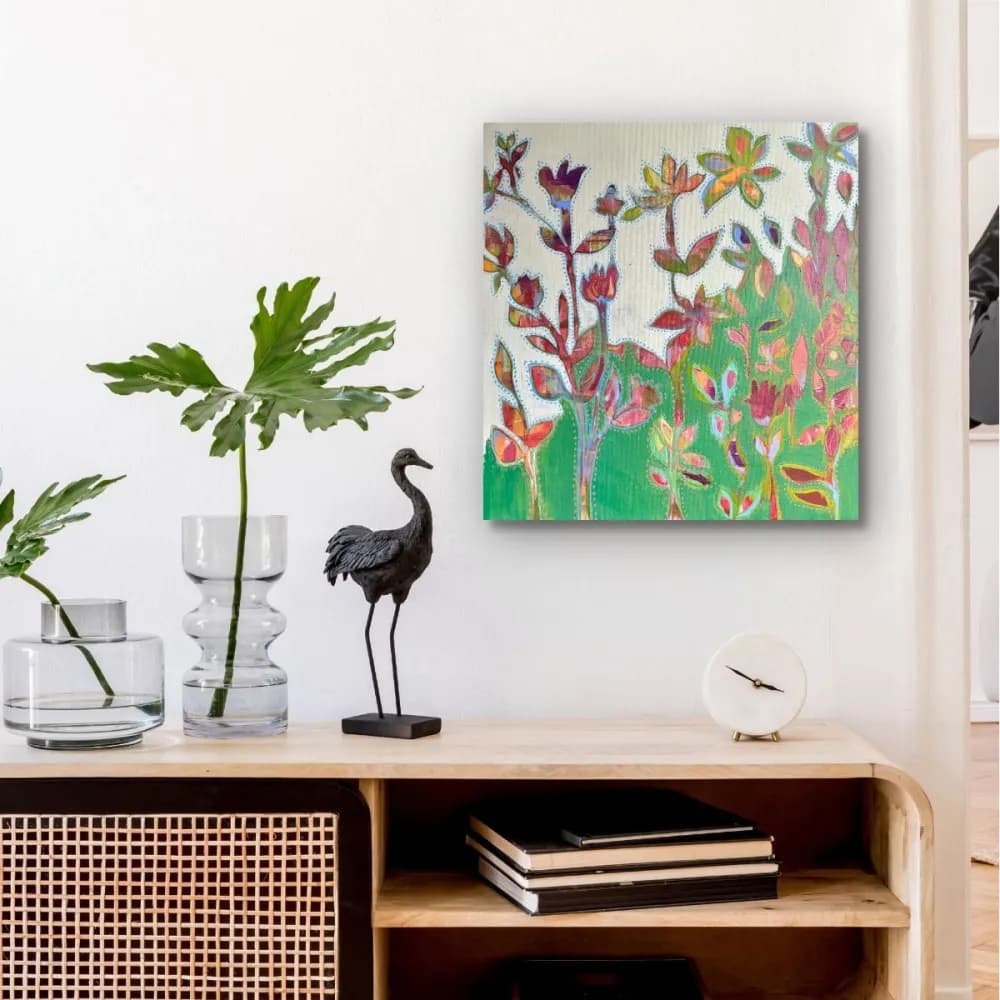 Whimsical Blooms: A Vibrant Dance of Nature's Palette in Abstract Floral Art