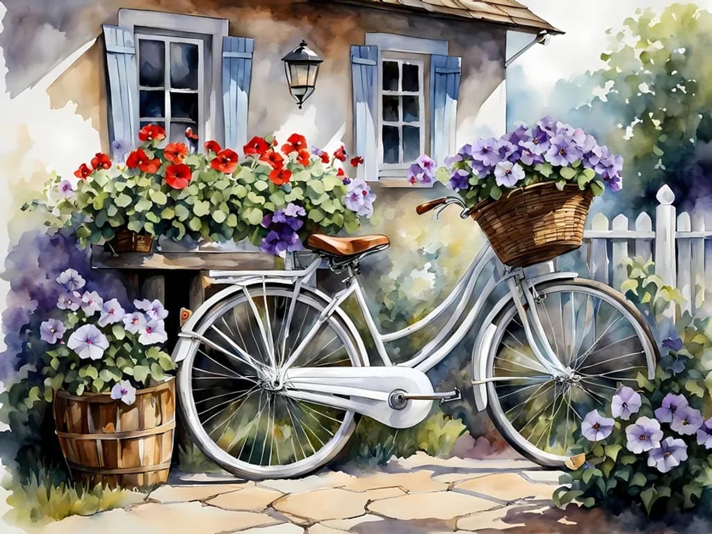 White Garden Bike
