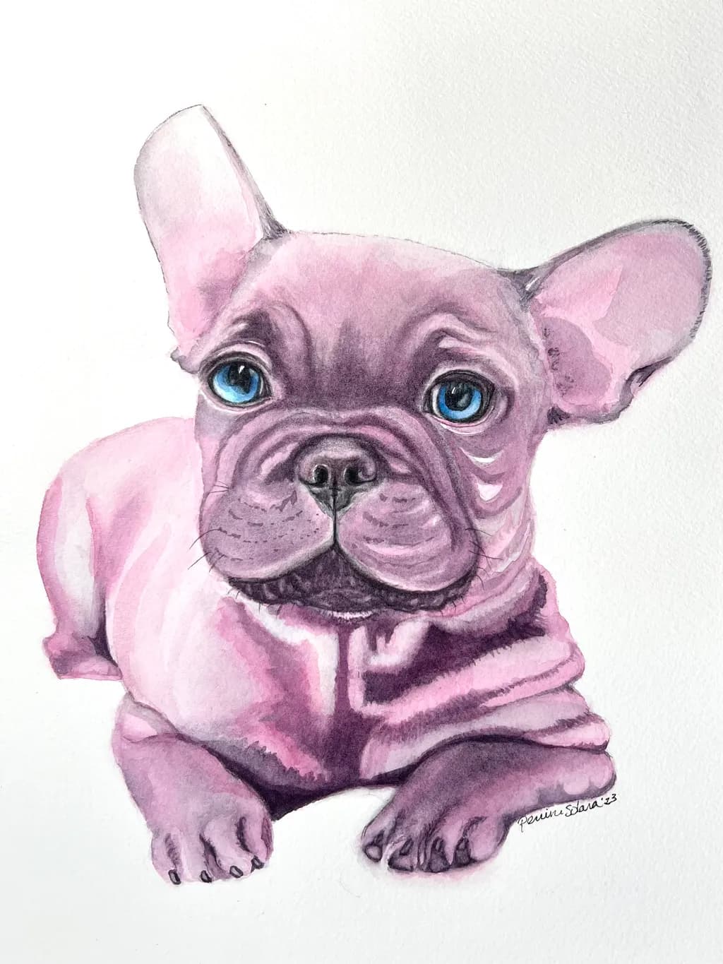 Playful Pink Bulldog
