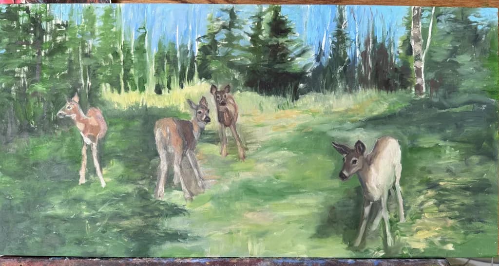 Whispers of the Forest: A Serene Gathering of Deer in Nature's Embrace