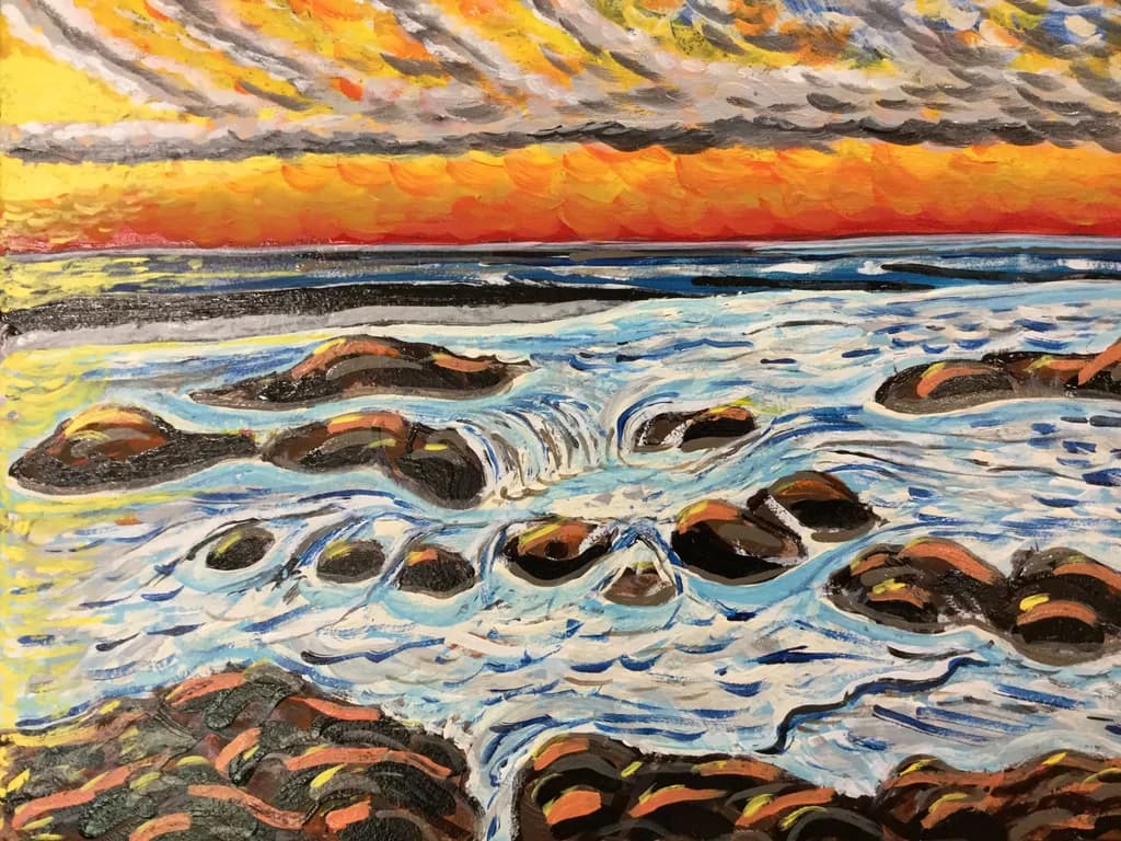 Rocky Shoreline Sunset