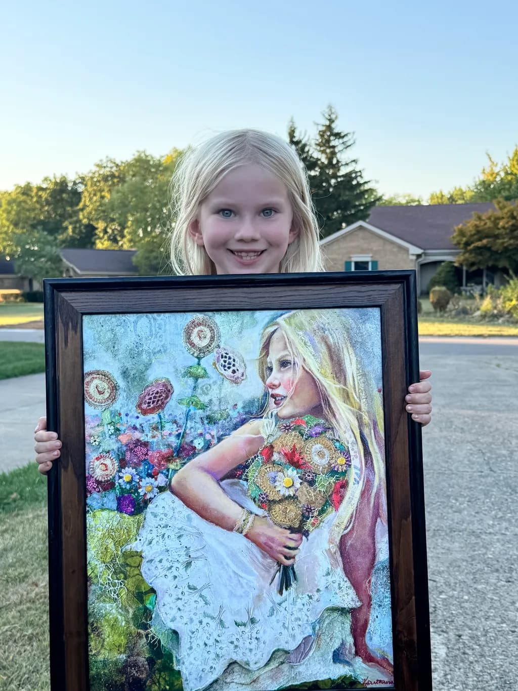 Whispers of Innocence: A Young Girl's Floral Embrace in Nature's Embrace