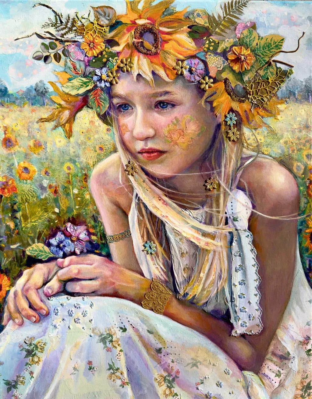 Whimsical Serenity: A Floral Portrait of Delicate Beauty in Nature