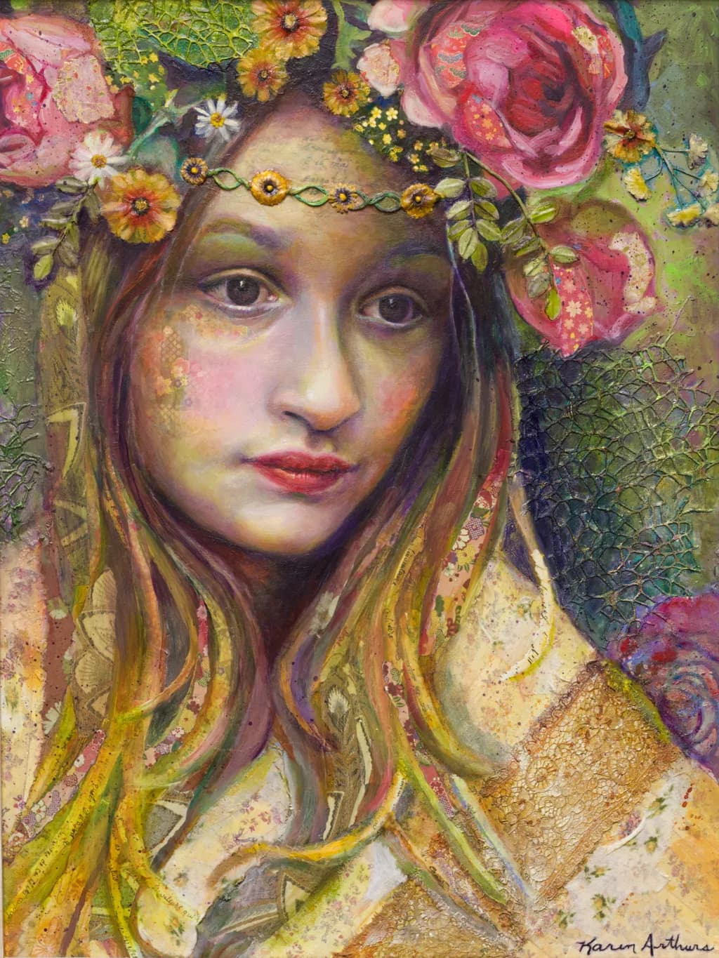 Whispers of Nature: An Ethereal Floral Portrait of Beauty and Grace