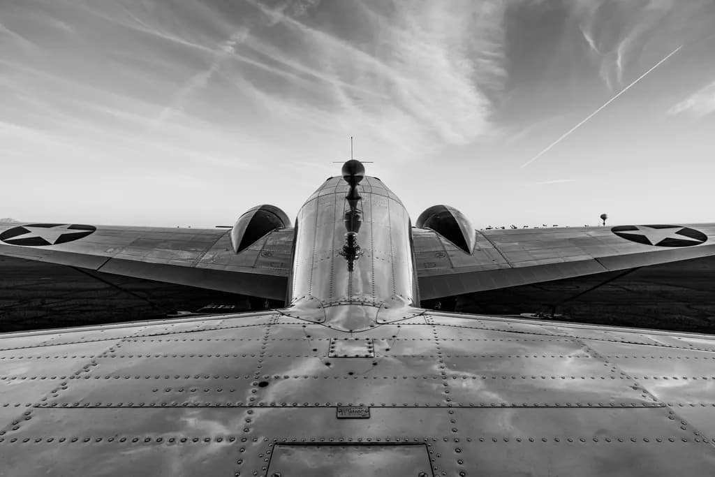 Wings of History: A Black and White Tribute to Vintage Aviation