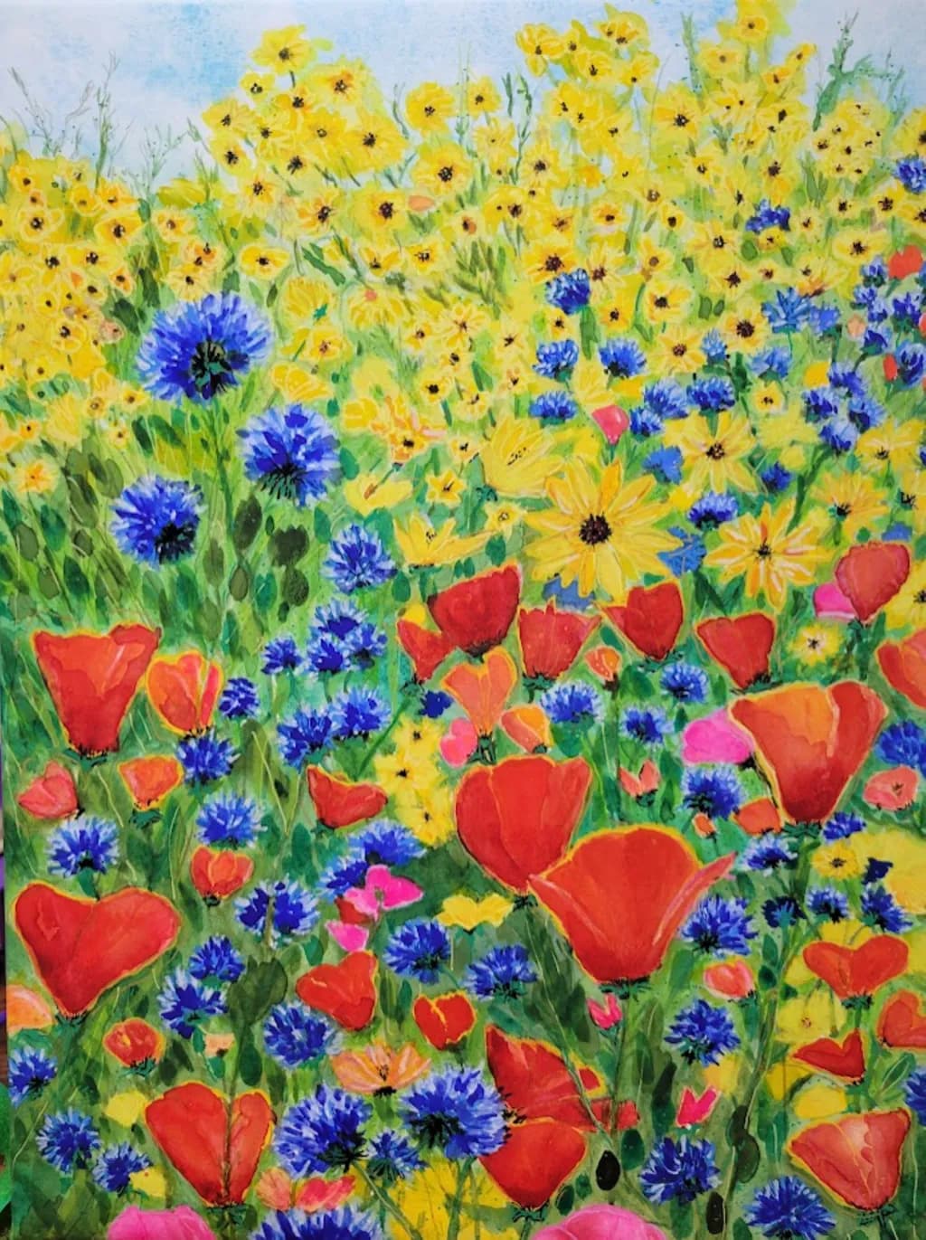 Vibrant Symphony: A Colorful Meadow of Wildflowers in Bloom
