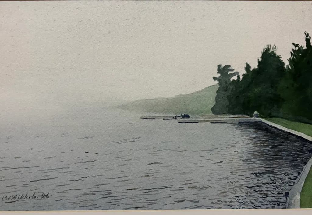 Misty Lakeside Shore